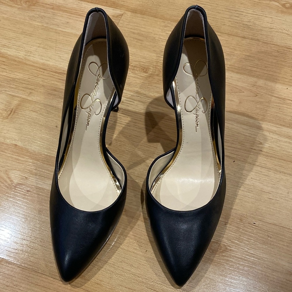 Jessica Simpson Black Leather Heels
